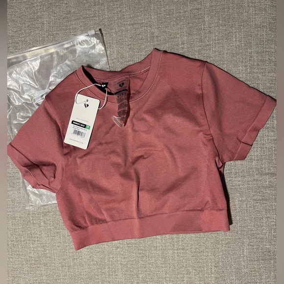 Women’s best motion seamless workout crop top heather rose medium athleisure - Picture 6 of 6